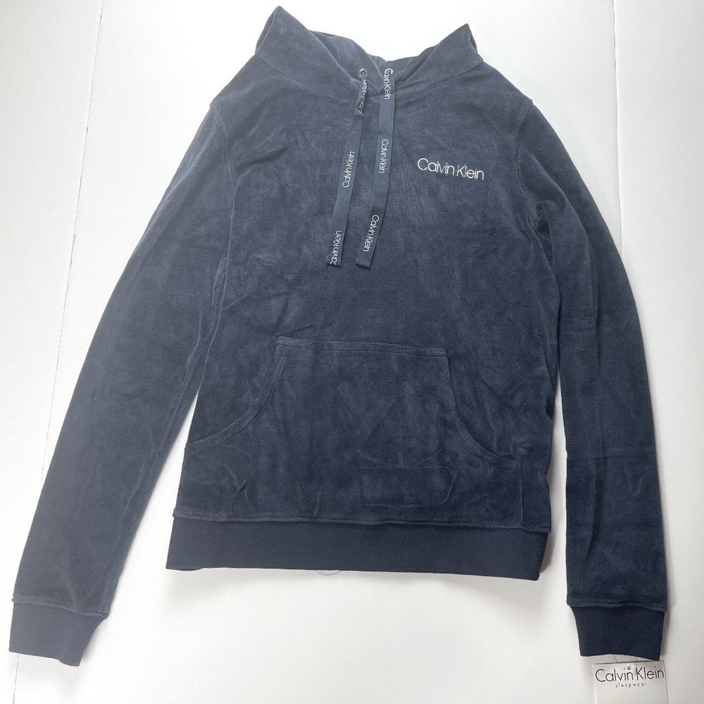 Calvin Klein Sleepwear Velour Hooded Pullover